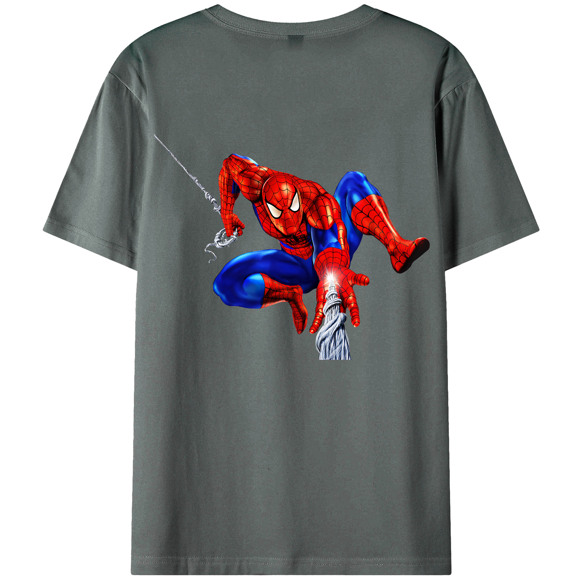 （画像用） Spider Man スパイダーマン 綿100％半袖Tシャツ（背面プリント）